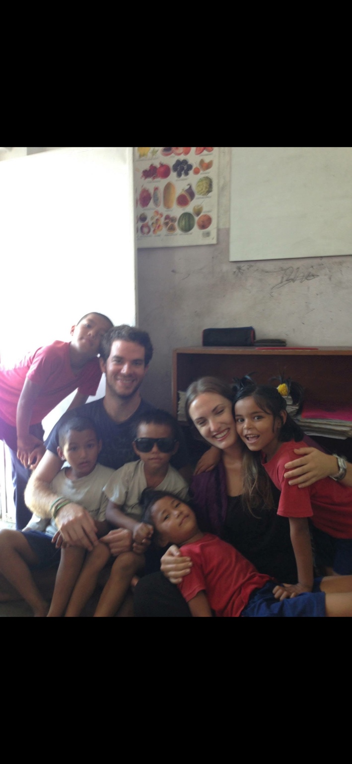 Working with Emily Larson and children at a community school · Kathmandu, Nepal